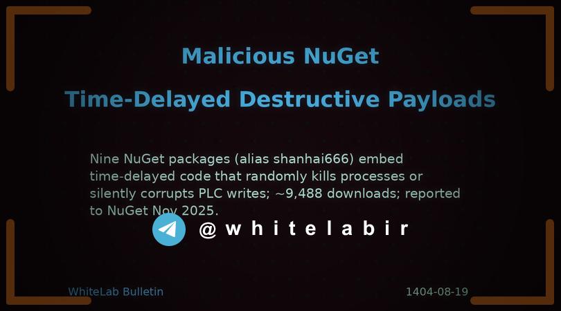 ⚠️ ۹ بسته مخرب NuGet با payload‌های زمانیِ تخریبی کشف شد  ...